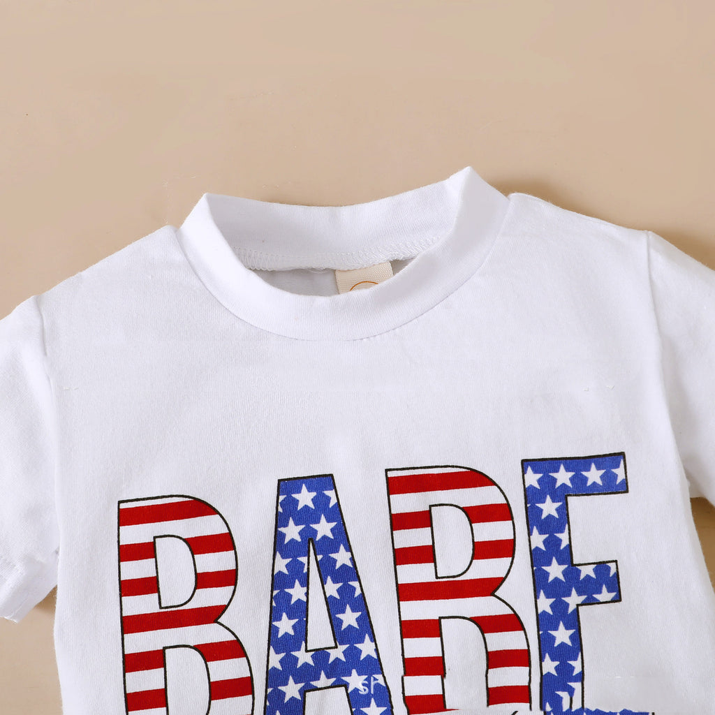 Fashion Printed Tassel Top Shorts Children's Suit